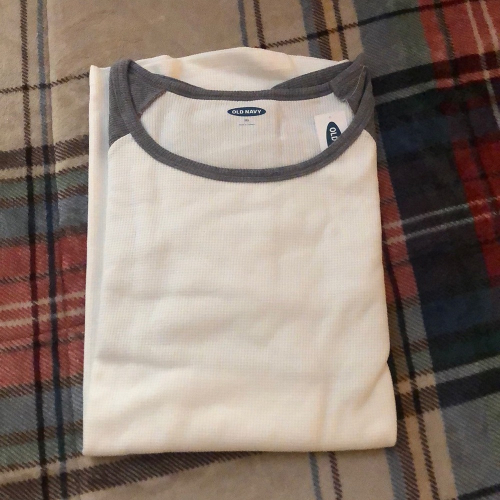 Old Navy Waffle Knit/Thermal Color Block Long Sleeve Tee